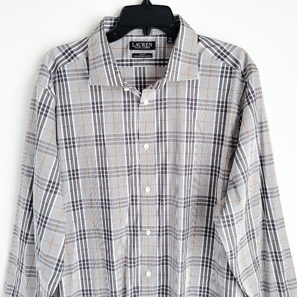 Lauren Ralph Lauren Slim Fit Performance Stretch Button Up Shirt XL 17.5 Check - Picture 2 of 4
